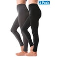 thumbnail image 1 of Kuda Moda 2 Pack Women Winter Leggings Warm Fleece Lined Thick Brushed Full Length Thermal Legging Pants, 1 of 5