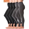 thumbnail image 1 of Kuda Moda 5-Pack Fleece Lined Leggings for Women Winter Warm Thermal Full Length Leggings, 1 of 7