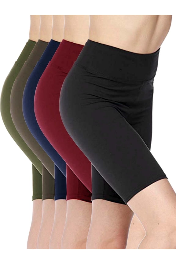 5 Pack Women 3 inch High Waist Biker Shorts Bike Short Ultra Soft Yoga Sports Athletic Leggings Pants