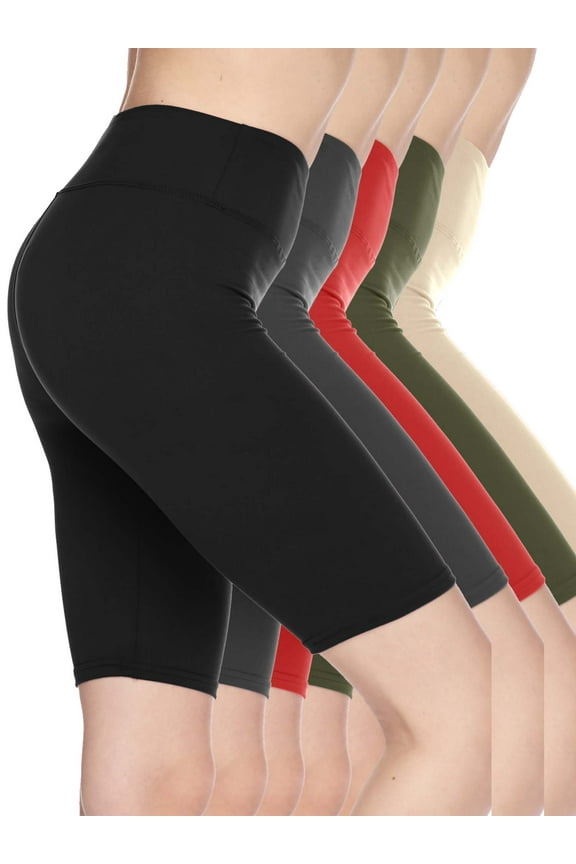 5 Pack Women 3 inch High Waist Biker Shorts Bike Short Ultra Soft Yoga Sports Athletic Leggings Pants