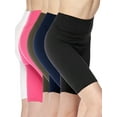 thumbnail image 1 of Kuda Moda 5 Pack Women 3 inch High Waist Biker Shorts Bike Short Ultra Soft Yoga Sports Athletic Leggings Pants, 1 of 7