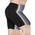 thumbnail image 1 of Kuda Moda 5 Pack Women 3 inch High Waist Biker Shorts Bike Short Ultra Soft Yoga Sports Athletic Leggings Pants, 1 of 6