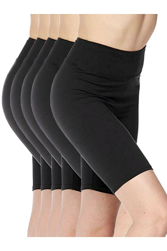 5 Pack Women 3 inch High Waist Biker Shorts Bike Short Ultra Soft Yoga Sports Athletic Leggings Pants