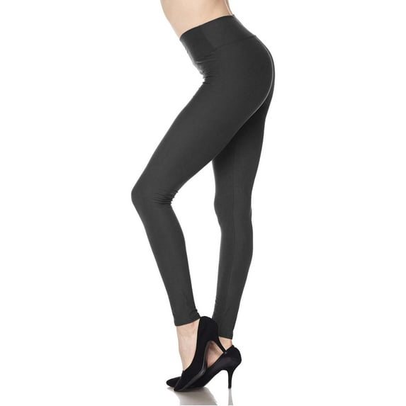 Kuda Moda Women 3 inch Wide Waistband Full Length Ankle Legging Pants Yoga Sports