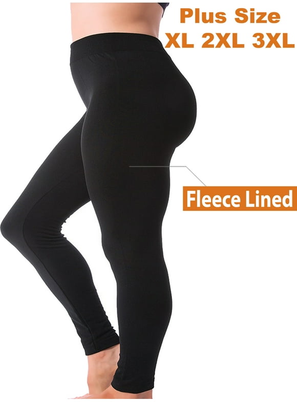 Women Fleece Lined Warm Full Length Legging Thermal Pants One Size Plus 1X/2X/3X