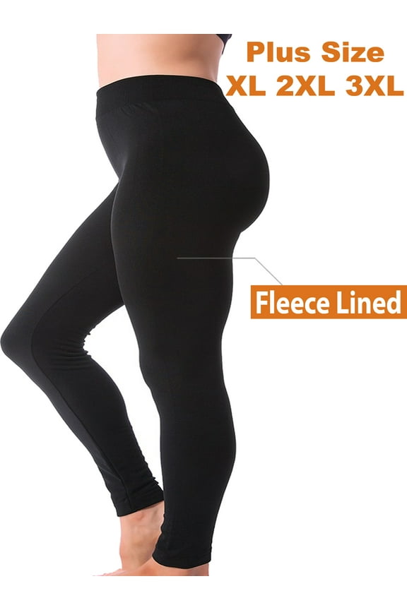 Women Fleece Lined Warm Full Length Legging Thermal Pants One Size Plus 1X/2X/3X