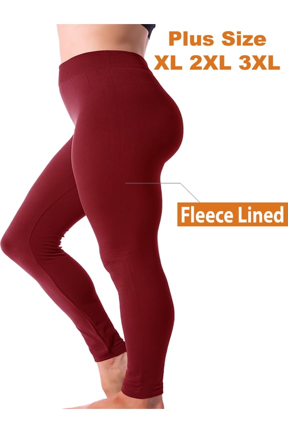 Women Fleece Lined Warm Full Length Legging Thermal Pants One Size Plus 1X/2X/3X