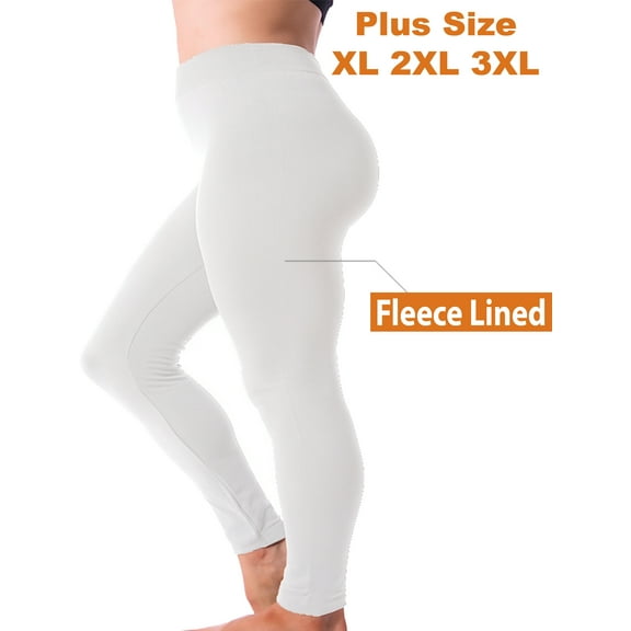Kuda Moda Women Fleece Lined Warm Full Length Legging Thermal Pants One Size Plus 1X/2X/3X