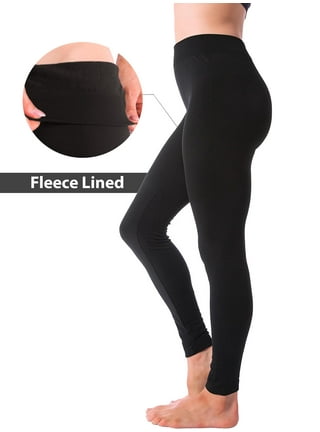 Htwon Winter Leggings for Women Fleece Lined Leggings Thermal Warm  Pants(Black, XL) 