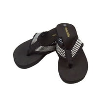 Kuda Moda Women's Fashion Strap Casual Thongs Flat Flip Flop Light Weight Sparkling Sandal Flip Flops Slipper