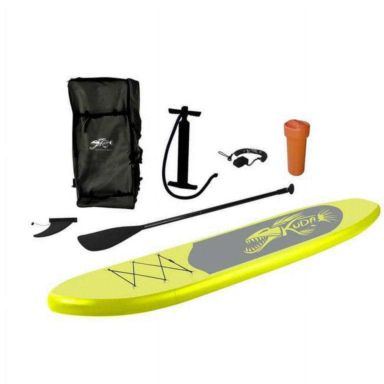 スポーツトイ・アクショントイ #UNBRANDED STEPROUND FULLSIZE Kuda Inflatable Stand-Up Paddle Board Kit, 10 ft 9 in, Neon