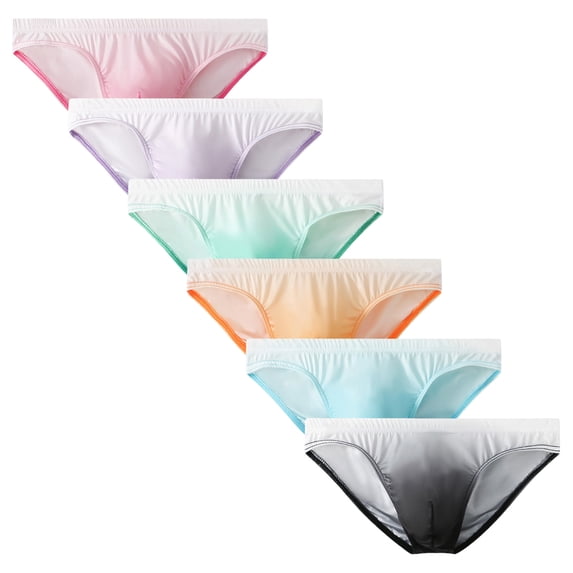 Kudavo Men's Bikini Briefs Low-Rise Comfortable Breathable Gradient Underwear 6pack L