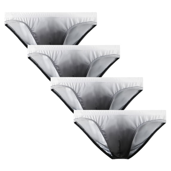 Kudavo Men's Bikini Briefs Low-Rise Comfortable Breathable Gradient Underwear Multi03/4pack L