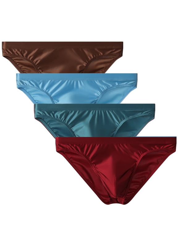 Men's Bikini Underwear - 4 Pack Ice Silk Briefs