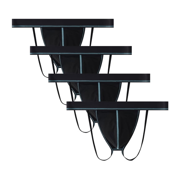 Kudavo Men's Thong Jockstrap Underwear,Soft Comfort‑Fit Nylon Fabric,4‑Pack,Size M