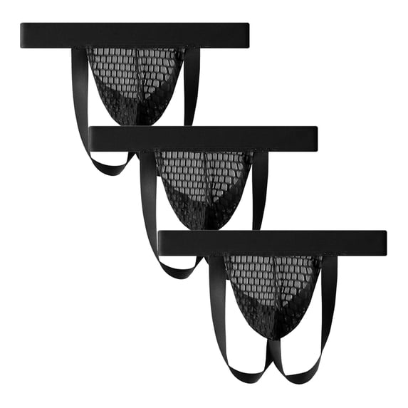 Kudavo Men's Mesh Jockstrap Underwear Breathable Quick Dry Athletic Underwear 3-Pack Size L