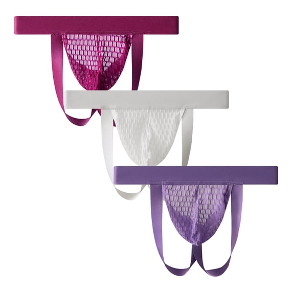 Kudavo Men's Mesh Jockstrap Underwear Breathable Quick Dry Athletic Underwear 3-Pack Size L
