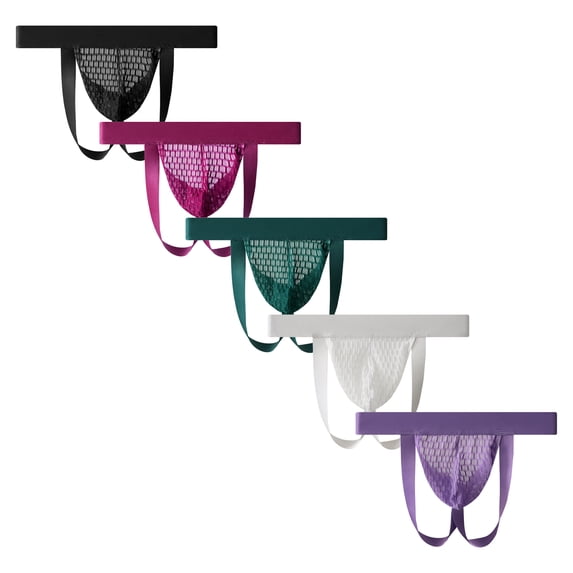 Kudavo Men's Mesh Jockstrap Underwear Breathable Quick Dry Athletic Underwear 5-Pack Size XL