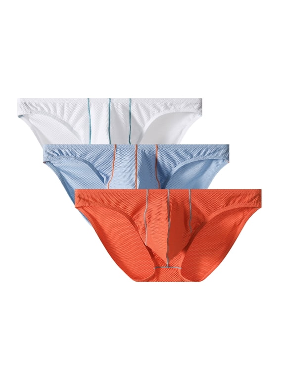Mens Mesh Stretch Bikini Briefs Comfortable Breathable Low Rise Underpants 3pack M