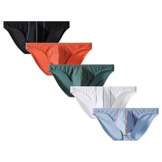Kudavo Mens Mesh Stretch Bikini Briefs Comfortable Breathable Low Rise Underpants 5pack L