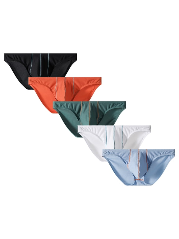 Mens Mesh Stretch Bikini Briefs Comfortable Breathable Low Rise Underpants 5pack L