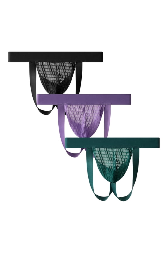 Mens Bikini Underwear Jockstrap Breathable Mesh Mens Thongs Sport Underpants
