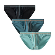 Kudavo Mens Low Rise Bikini Briefs Underwear,Soft Cool Breathable Moisture Wicking,3 Pack,Size M