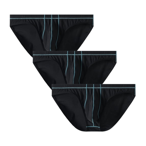 Kudavo Men's Low‑Rise Bikini Briefs,Soft Comfort Daily Underwear for Men,3‑Pack,Size M