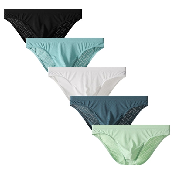 Kudavo mens Bikini Briefs,Cool& Breathable Moisture-wicking Underwear for Men Multi01/5pack M