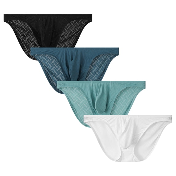 Kudavo mens Bikini Briefs,Cool& Breathable Moisture-wicking Underwear for Men 4pack S
