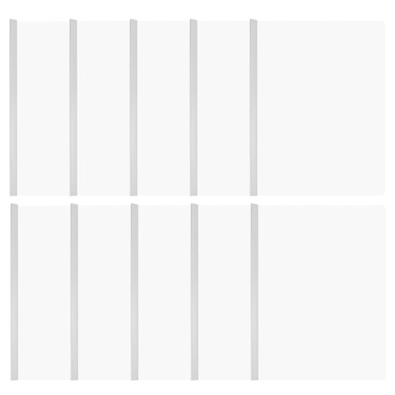Kudiqi 10pcs A4 Transparent File Folder Binder Covers with White Sliding Bar