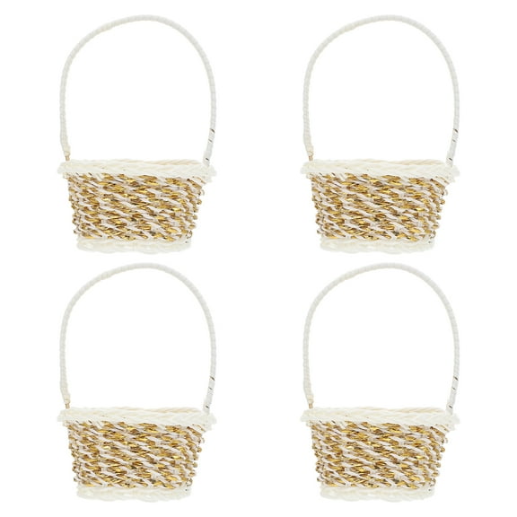 Kudiqi 4Pcs Handmade Woven with Handle - Easter, Wedding, Party Favors
