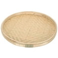 thumbnail image 1 of Kudiqi Woven Round Basket Tray Flat Shallow Bamboo Bread Storage Picnic Wall Art 35cm, 1 of 4