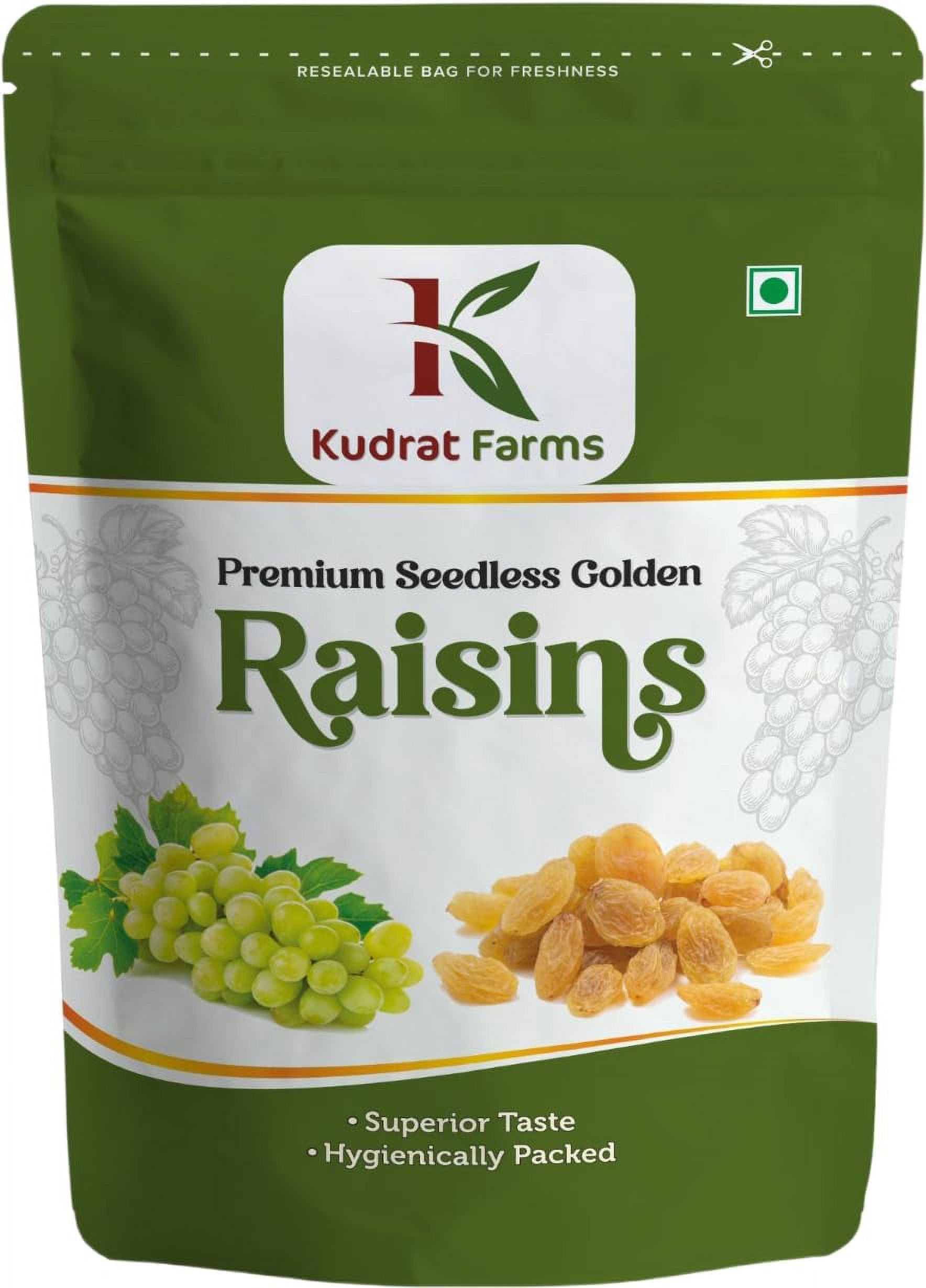 Kudrat Farms Premium Seedless Golden Raisins Dried Kishmish Dry