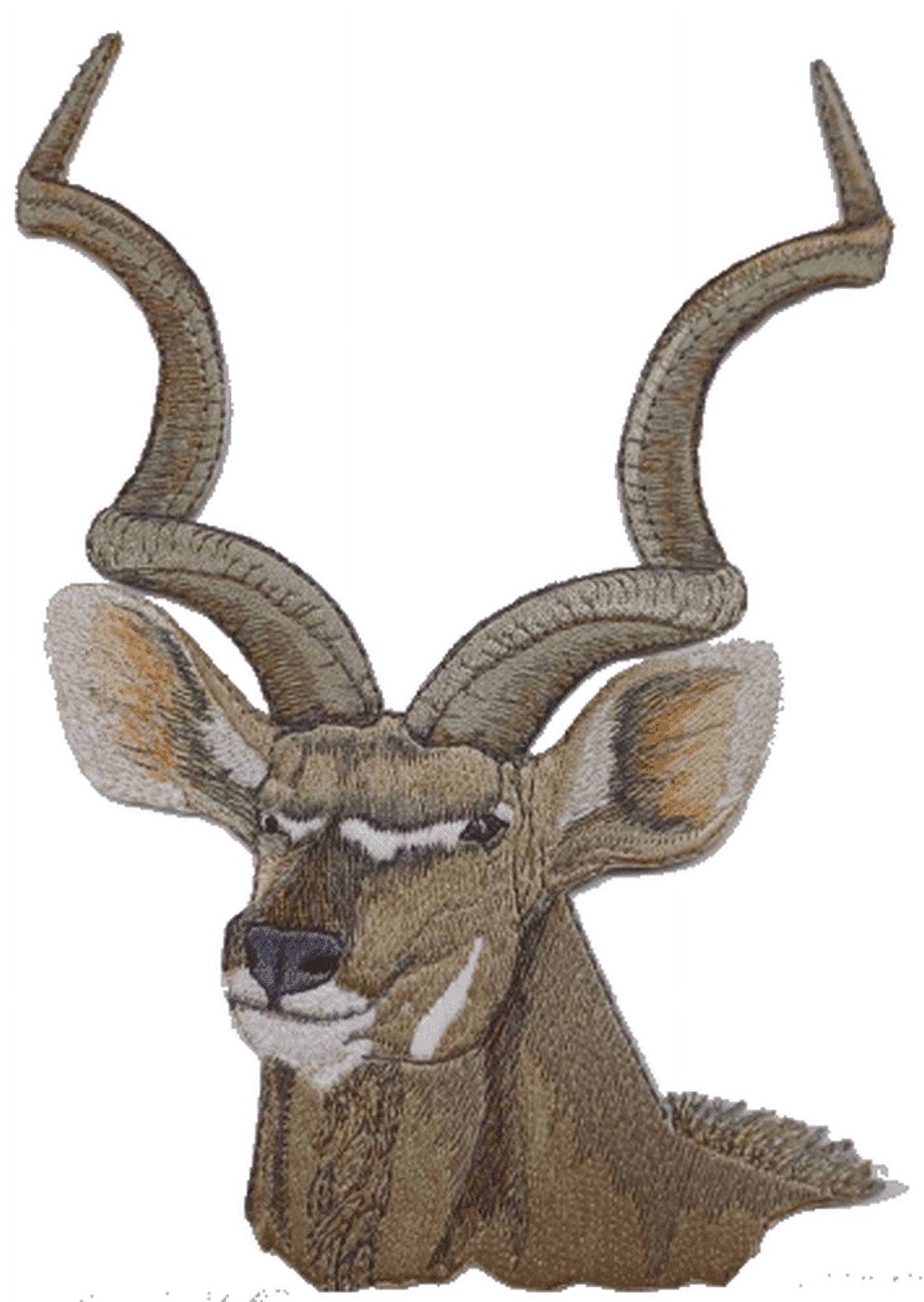 Kudu African Antelope Embroidered Patch 6" x 8.5" Iron on