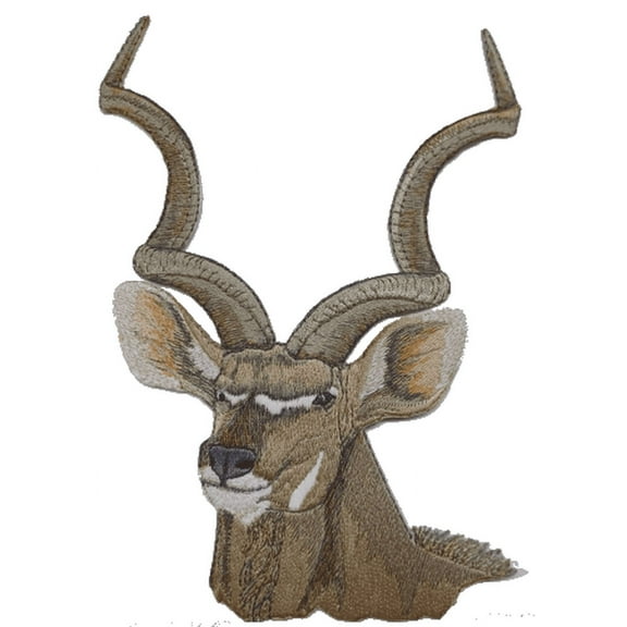 Kudu African Antelope Embroidered Patch 6" x 8.5" Iron on