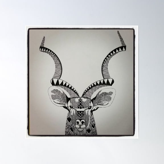 Kudu Poster Wall Art, Modern Wall Decor For Living Room Bedroom, 24x24 UNFRAMED