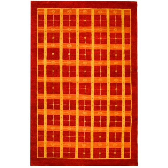 Kuehl Hand-Knotted Wool Red Area Rug