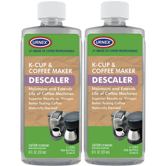 Kuerig and Coffee Machine Descaler For Cleaning Coffee Maker, Better Tasting Coffee by Urnex - 2 Pack