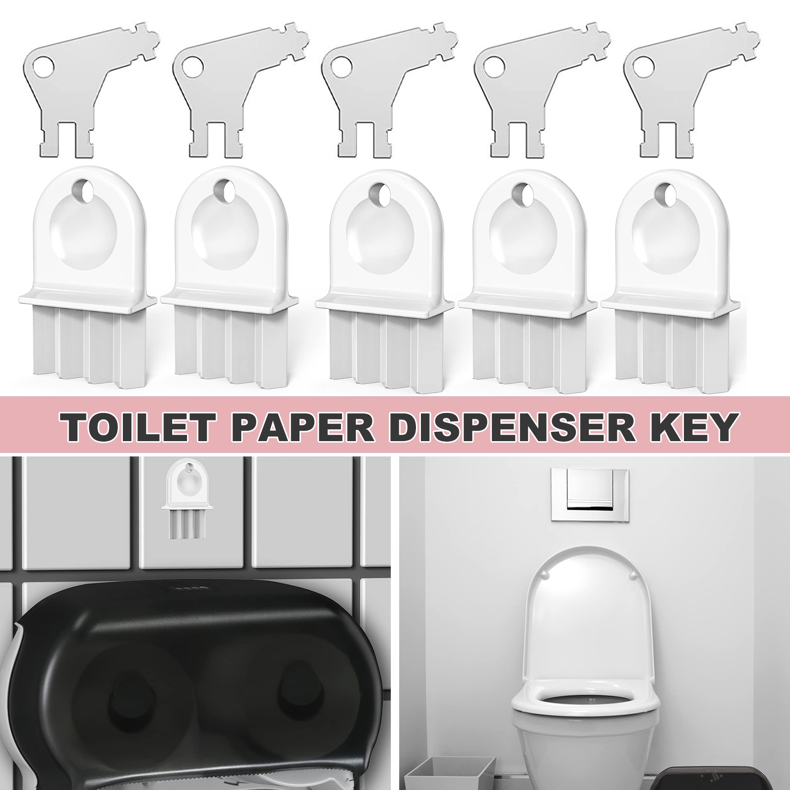 Kuervmo 1 Set Paper Towel Dispenser Key Plug And Play Convenient Metal