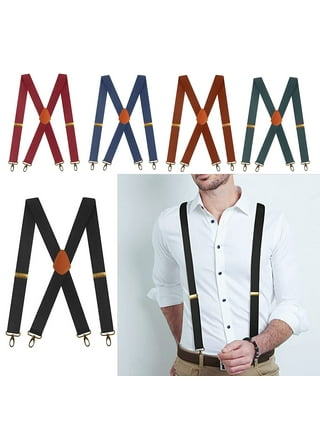 Suspenders for Men, Men's Shirt Braces Trousers Suspenders, X-Shaped Back  Suspenders, Belt Hook Men's Suspenders Holdup Heavy Duty, Adjustable Black Belt  Clip Suspenders for Tuxedo, 47inch 