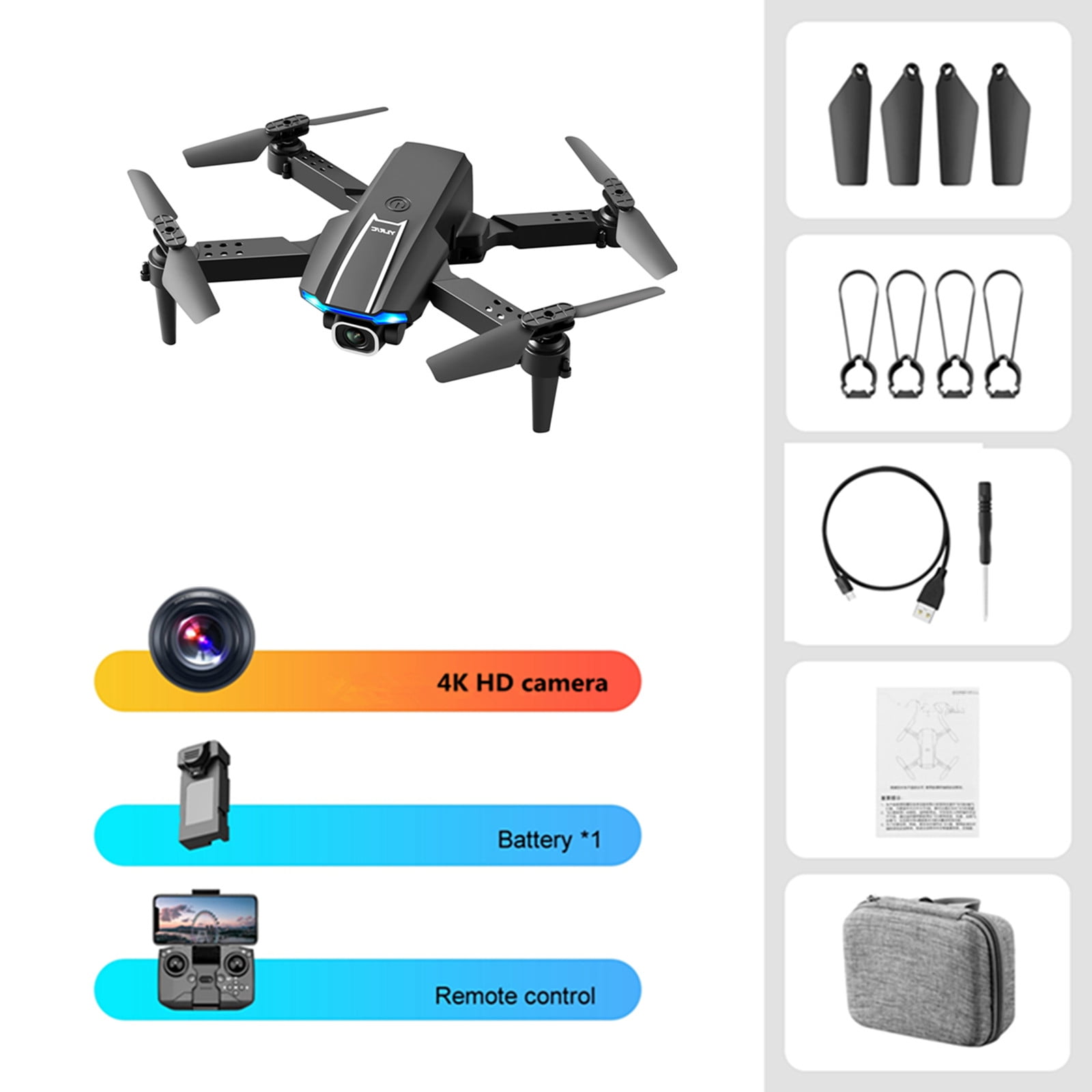 Kugachren Drone with 4K HD FPV Camera Remote Control Toys Gifts for ...