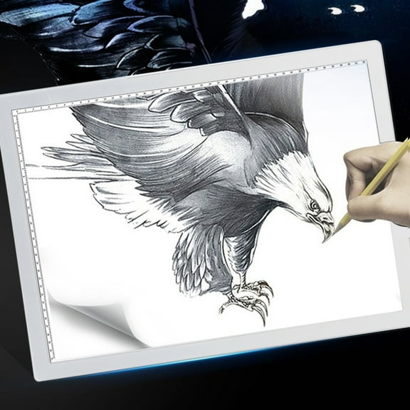Kugachren Rechargeable A4 Tracing LED Copy Board Light Box, Slim Light Pad, USB Power Copy Drawing Board Tracing Light Board for Tattoo Transferring, Drawing, Streaming, Sketching