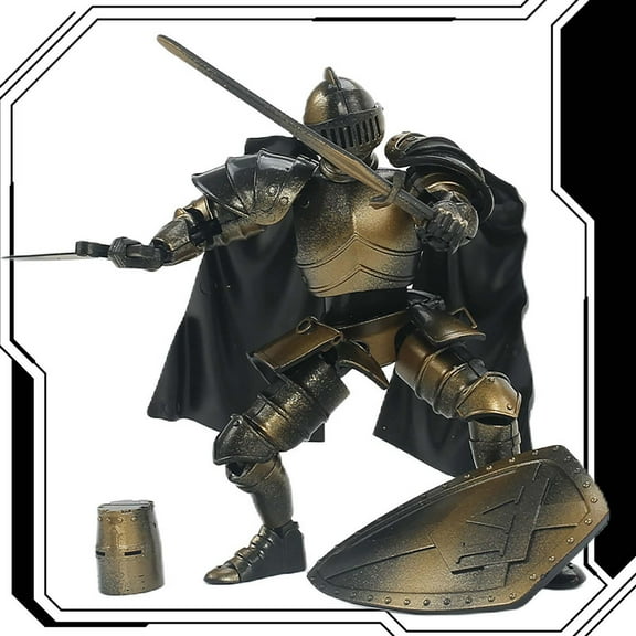 Kugachren Medieval Knights and Dragons Figures Playset, Plastic Fantasy Soldier Figurines and Accessories Toys for Toddlers, Kids Imaginary Play Battles