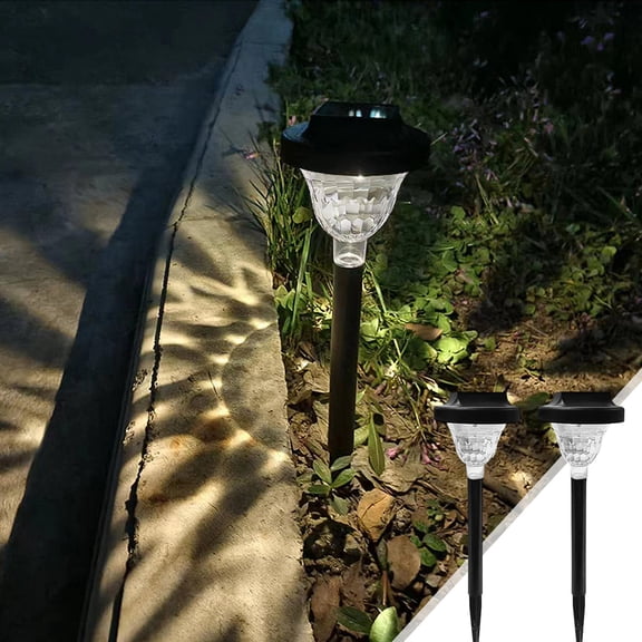 Kugisaki 2 Pack Solar Pathway Lights Solar Garden Lights Outdoor Waterproof Led Path Lights for Yard Patio Landscape Walkway