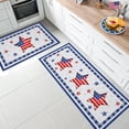 thumbnail image 1 of Kugisaki 2 Pcs Stars Striped Floor Mat 4th Of July Patriotic Independence Day Non Slip Floor Mat Kitchen Bathroom Rugs Indoor Outdoor, 1 of 6