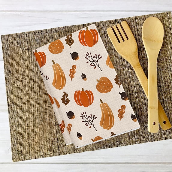Kugisaki 23.5x17.7inches Thanksgiving Day Towel Thanksgiving Day Kitchen Cleaning Cloth Holiday Decorative Hand Towel