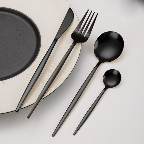 Kugisaki 24 Piece Silverware Set with Storage Box Textured Stainless Steel Silverware Sets for 6 Include Spoon Forks & Knives Flatware Set for Home Party Kitchen