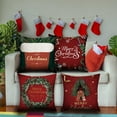thumbnail image 1 of Kugisaki 4 PCS Merry Christmas Throw Pillow Covers, 18 x 18 Inch Christmas Winter Holiday Red Cushion Case Decoration for Sofa Couch Living Room Office, 1 of 9
