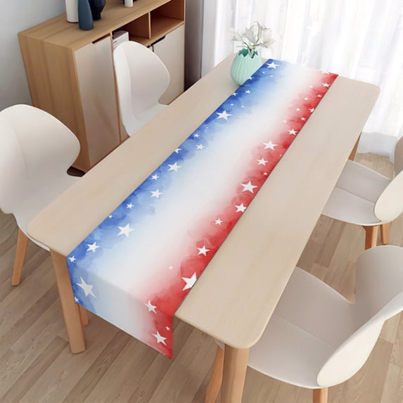 Kugisaki 4th of July Table Runner Patriotic Table Flags Memorial Day Independence Day Kitchen Dining Home Party Decor Supply